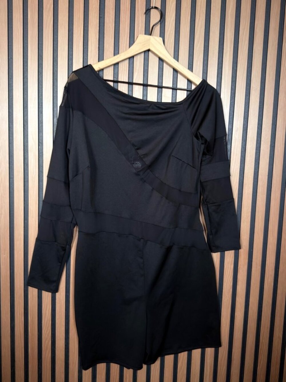 New Fashion Nova One Piece Black 1X Women’s Black Jumpsuit Katana Sheer Detail